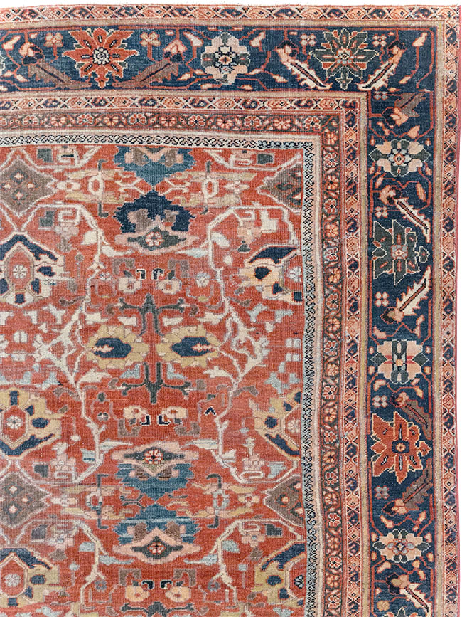 Antique Persian Mahal Large Carpet, No.31874 - Staging