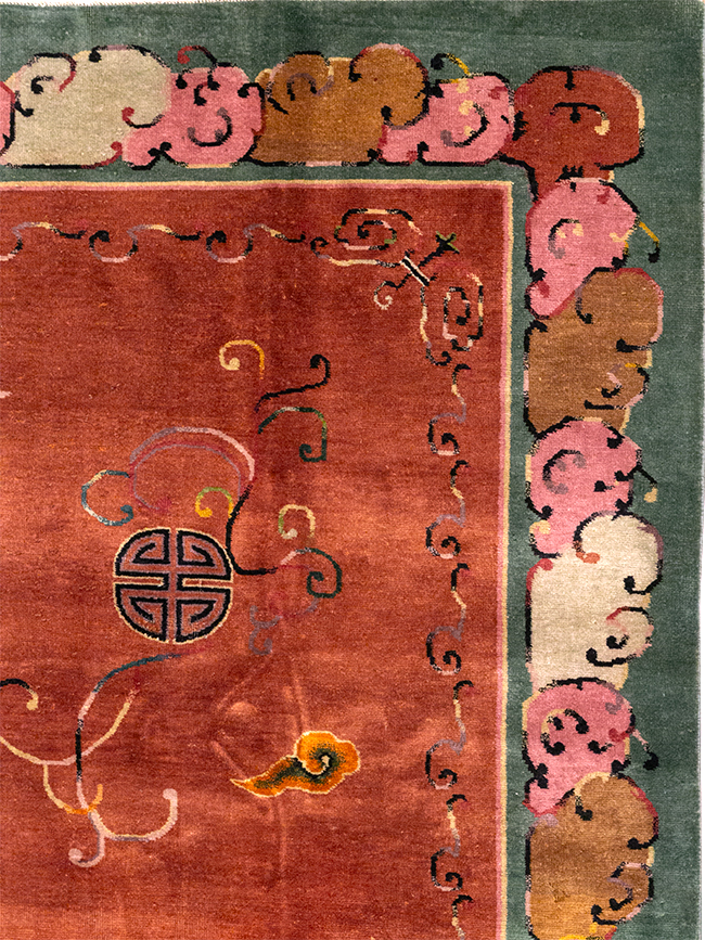 Vintage Chinese Art Deco Room Size Carpet, No.31885 - Staging