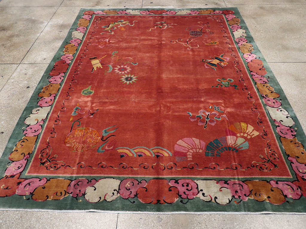 Vintage Chinese Art Deco Room Size Carpet, No.31885 - Staging