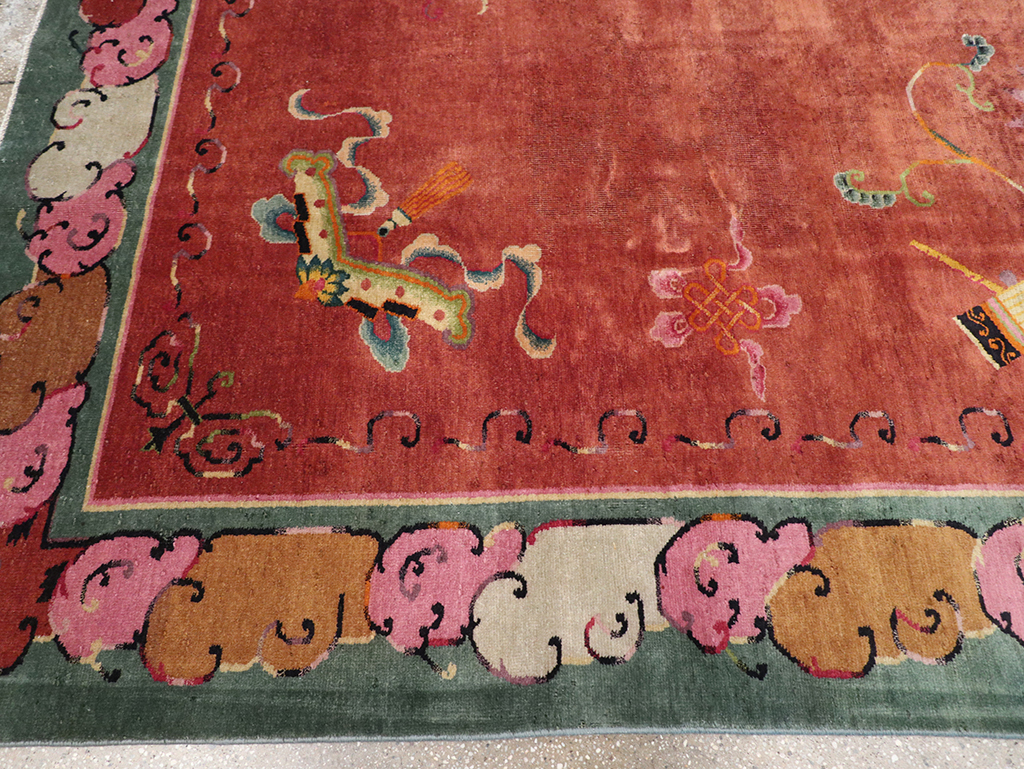 Vintage Chinese Art Deco Room Size Carpet, No.31885 - Staging