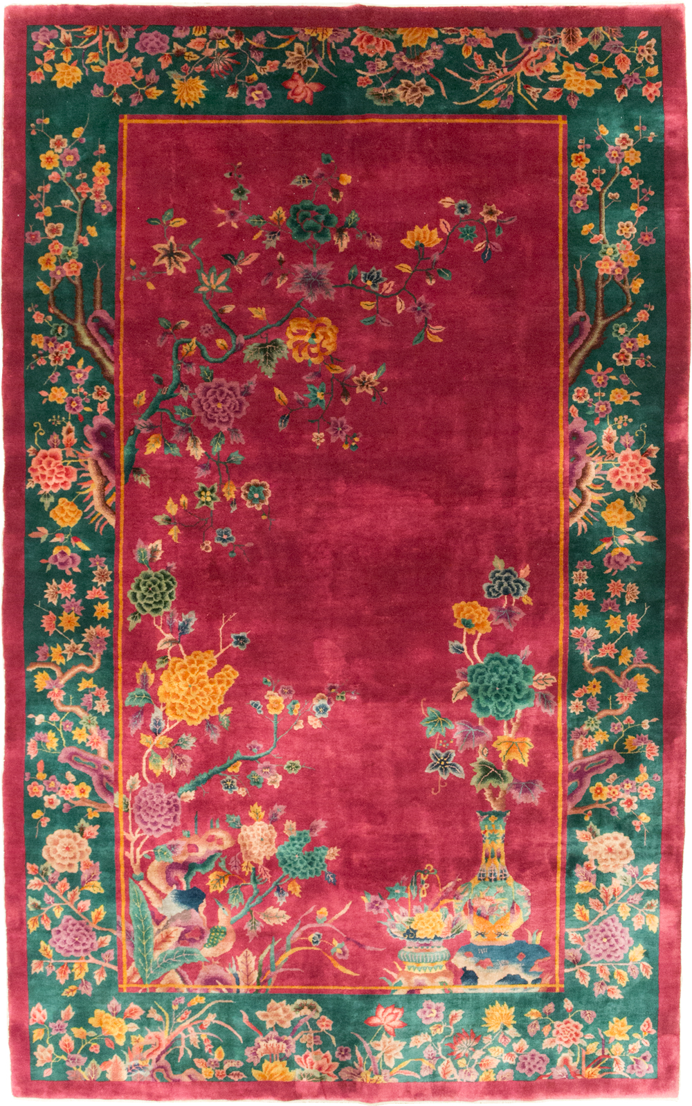 Vintage Chinese Art Deco Carpet, No.31896 - Staging