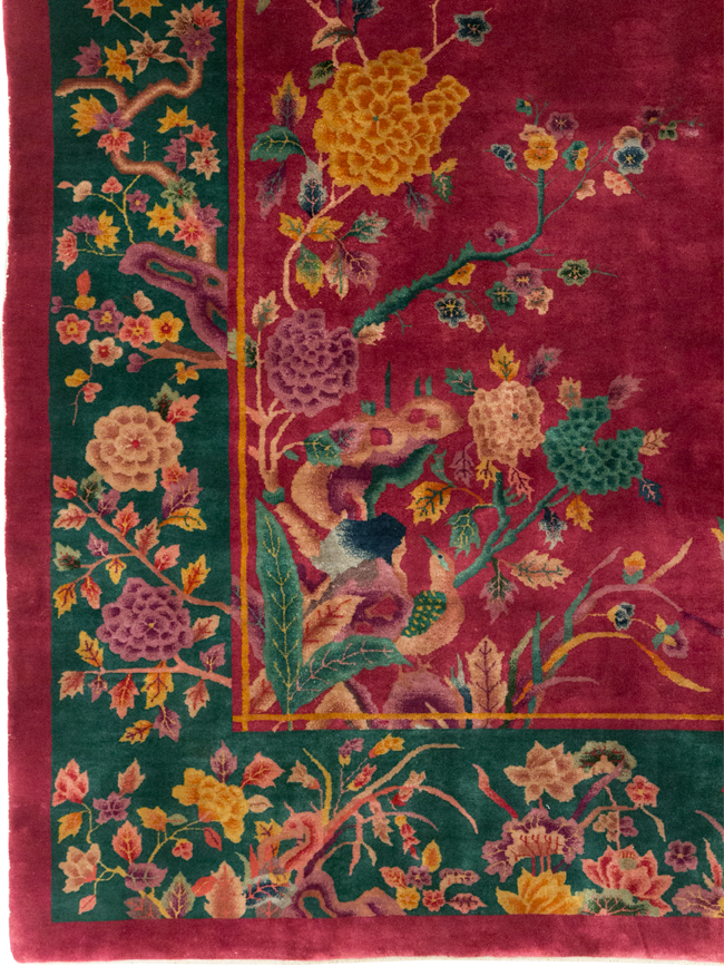 Vintage Chinese Art Deco Carpet, No.31896 - Staging