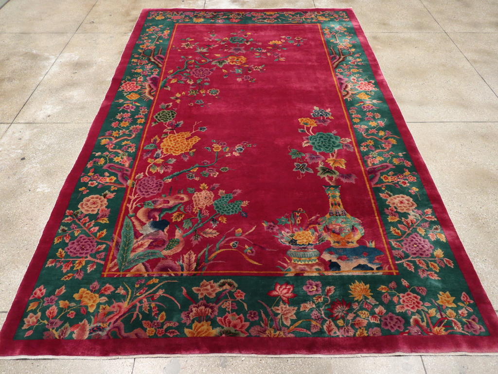 Vintage Chinese Art Deco Carpet, No.31896 - Staging