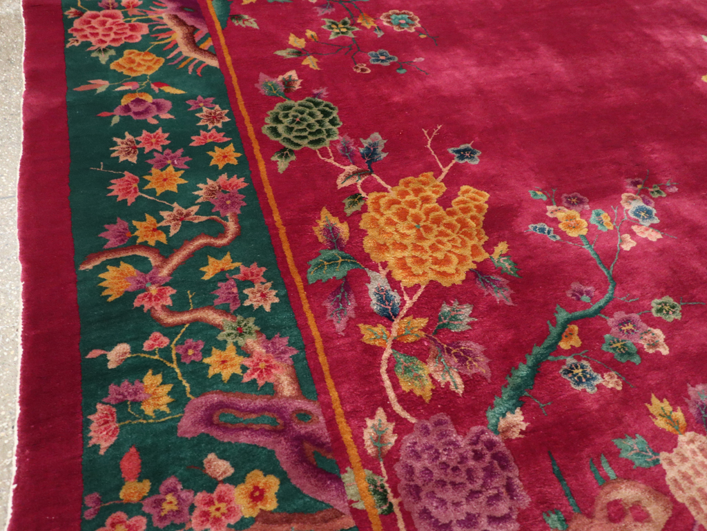 Vintage Chinese Art Deco Carpet, No.31896 - Staging