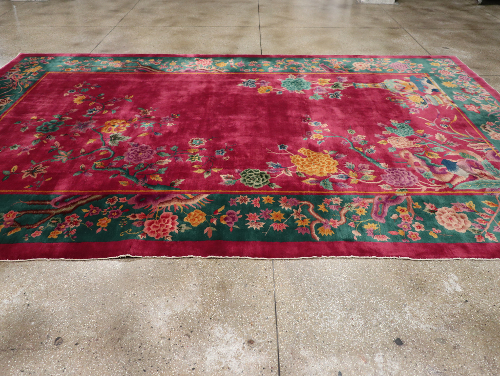 Vintage Chinese Art Deco Carpet, No.31896 - Staging