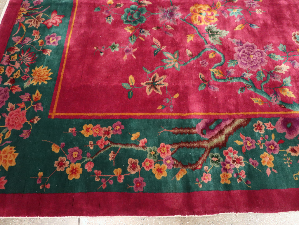 Vintage Chinese Art Deco Carpet, No.31896 - Staging