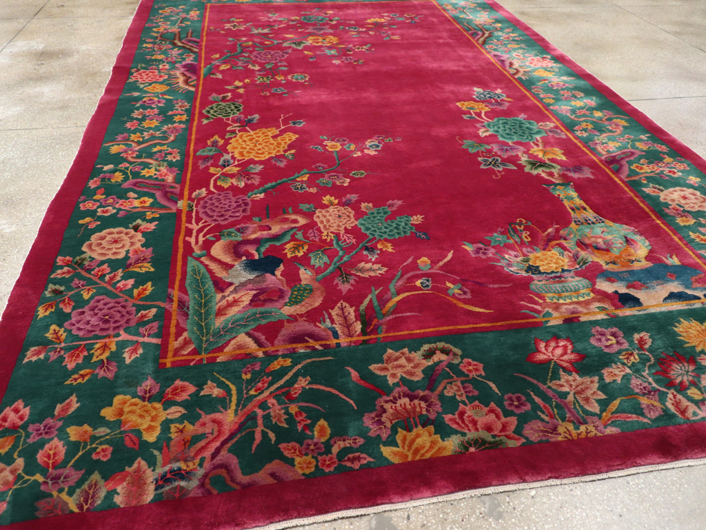 Vintage Chinese Art Deco Carpet, No.31896 - Staging