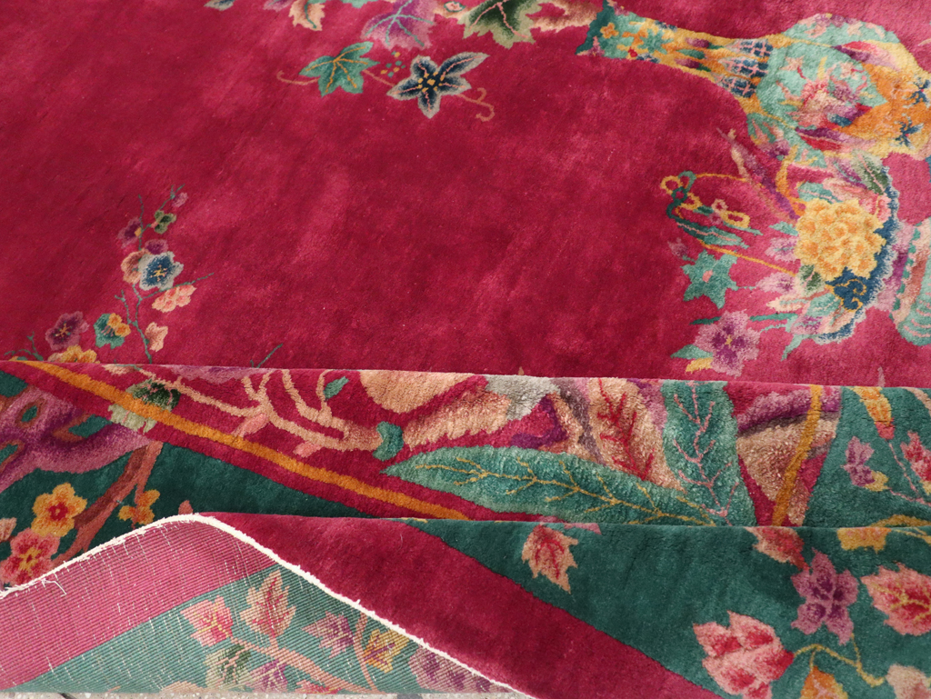 Vintage Chinese Art Deco Carpet, No.31896 - Staging