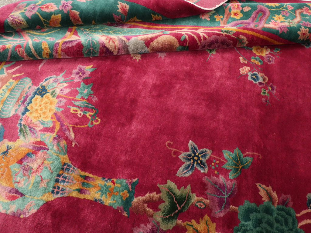 Vintage Chinese Art Deco Carpet, No.31896 - Staging