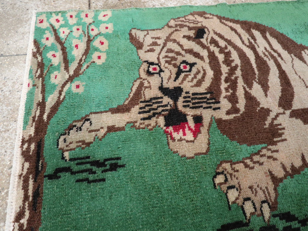 Vintage Turkish Anatolian Pictorial Rug, No.31898 - Staging