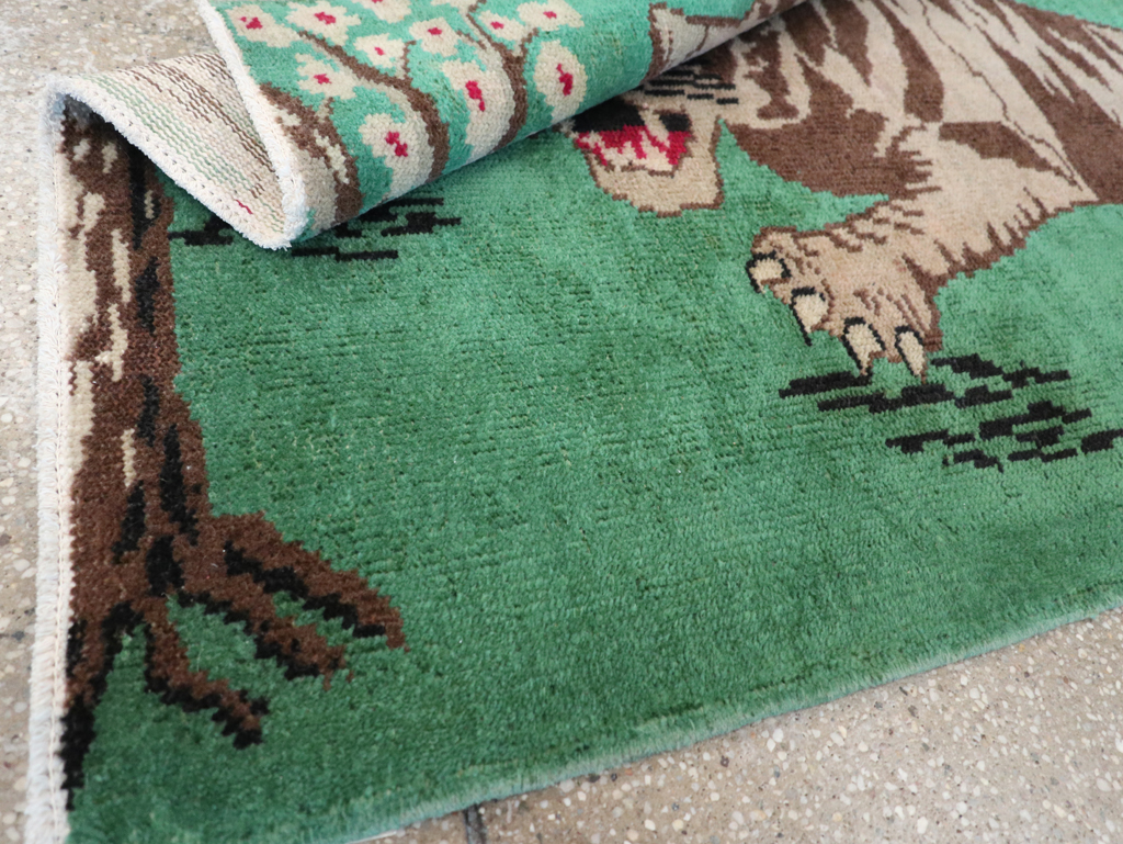 Vintage Turkish Anatolian Pictorial Rug, No.31898 - Staging