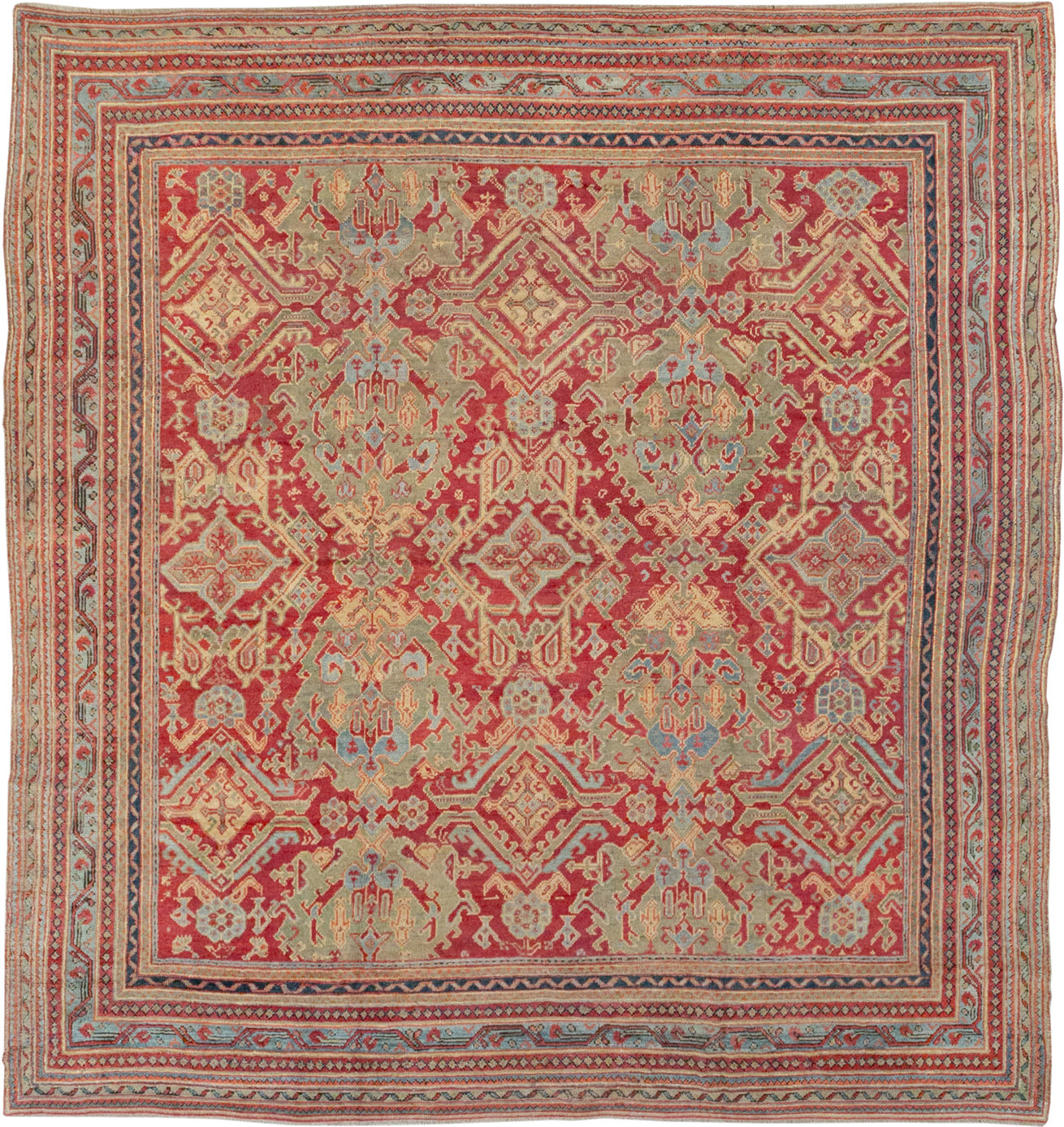 Antique Turkish Oushak Large Room Size Carpet, No.31899 - Staging