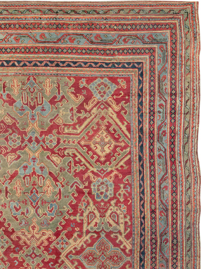 Antique Turkish Oushak Large Room Size Carpet, No.31899 - Staging