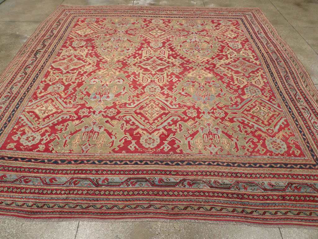 Antique Turkish Oushak Large Room Size Carpet, No.31899 - Staging