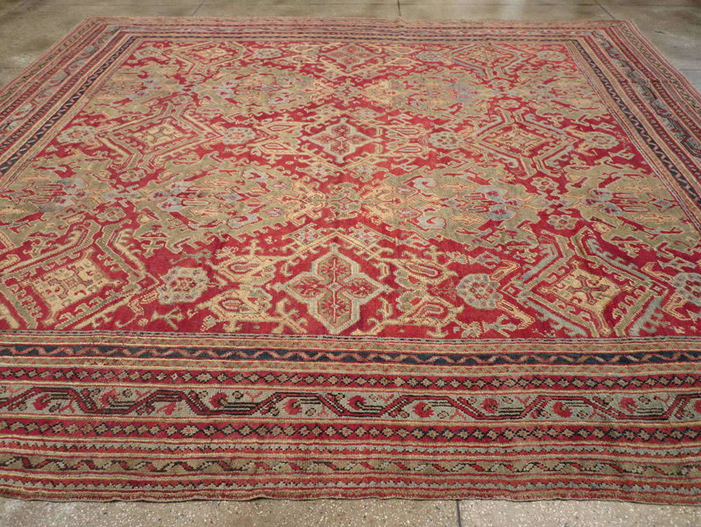 Antique Turkish Oushak Large Room Size Carpet, No.31899 - Staging
