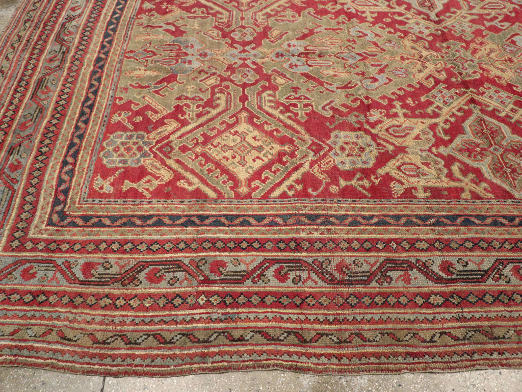 Antique Turkish Oushak Large Room Size Carpet, No.31899 - Staging
