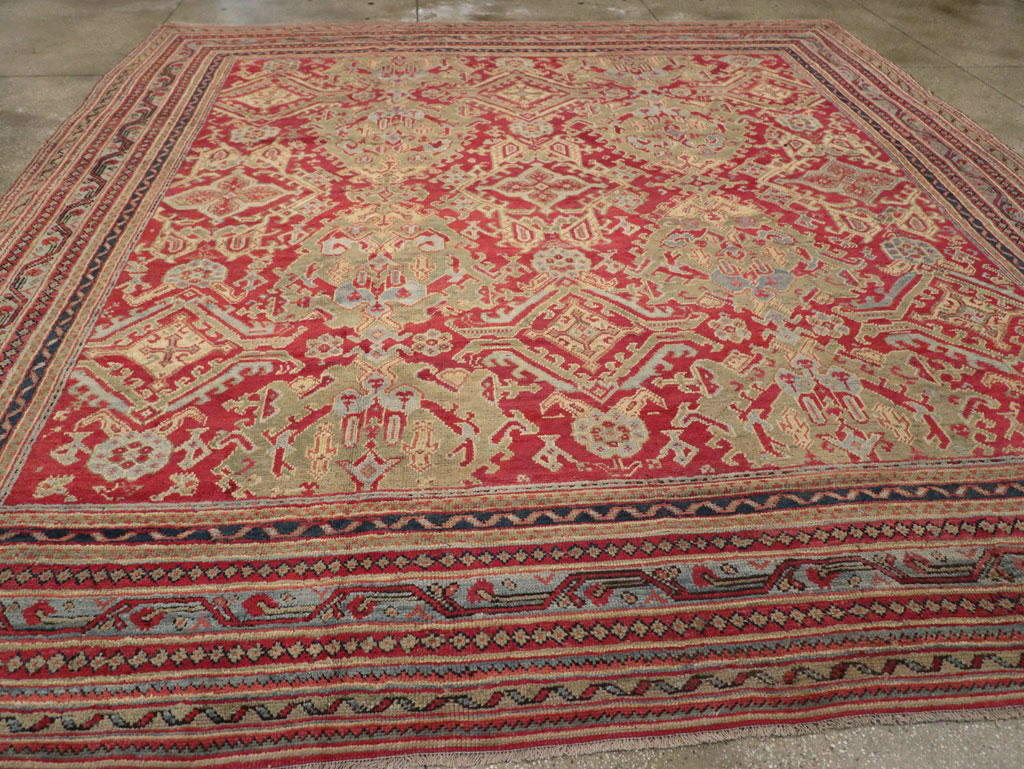 Antique Turkish Oushak Large Room Size Carpet, No.31899 - Staging