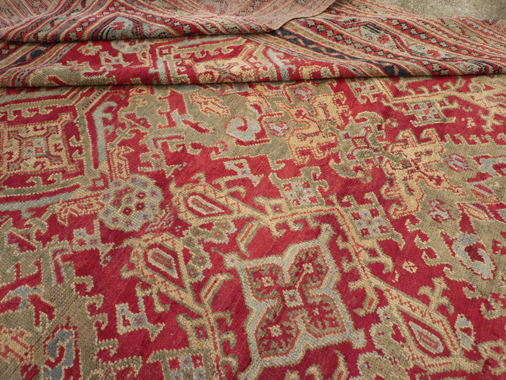 Antique Turkish Oushak Large Room Size Carpet, No.31899 - Staging