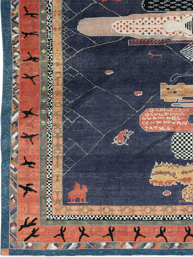 Vintage Turkish Anatolian Accent Carpet, No.31901 - Staging