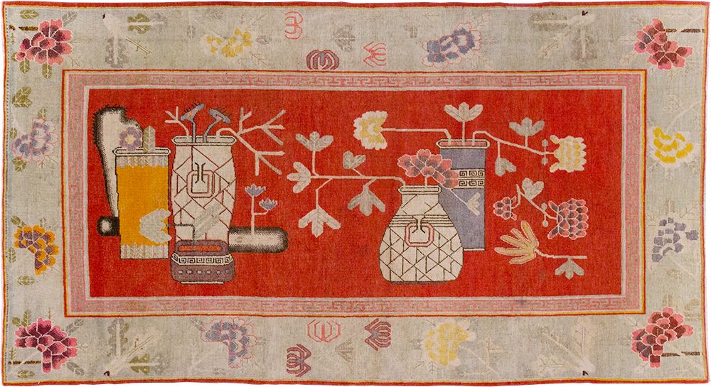 Vintage East Turkestan Pictorial Vase Khotan, No.31902 - Staging