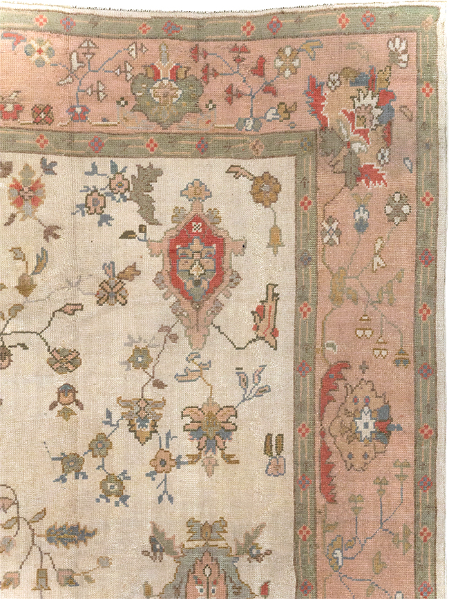 Vintage Turkish Oushak Large Carpet, No.31904 - Staging