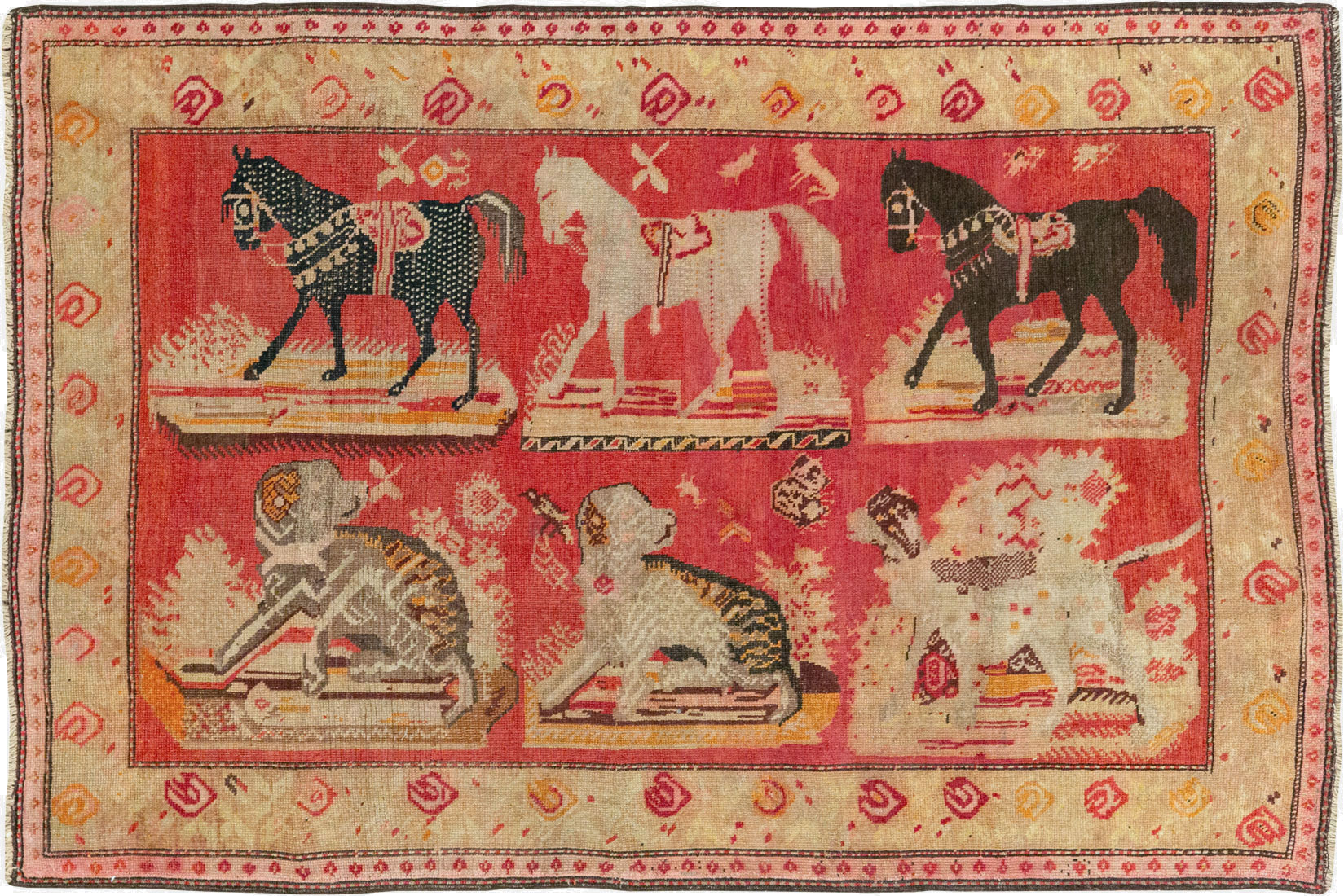 Antique Russian Karabagh Pictorial Rug, No.31914 - Staging