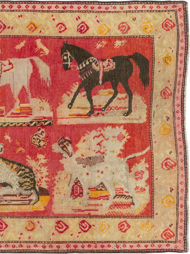 Antique Russian Karabagh Pictorial Rug, No.31914 - Staging