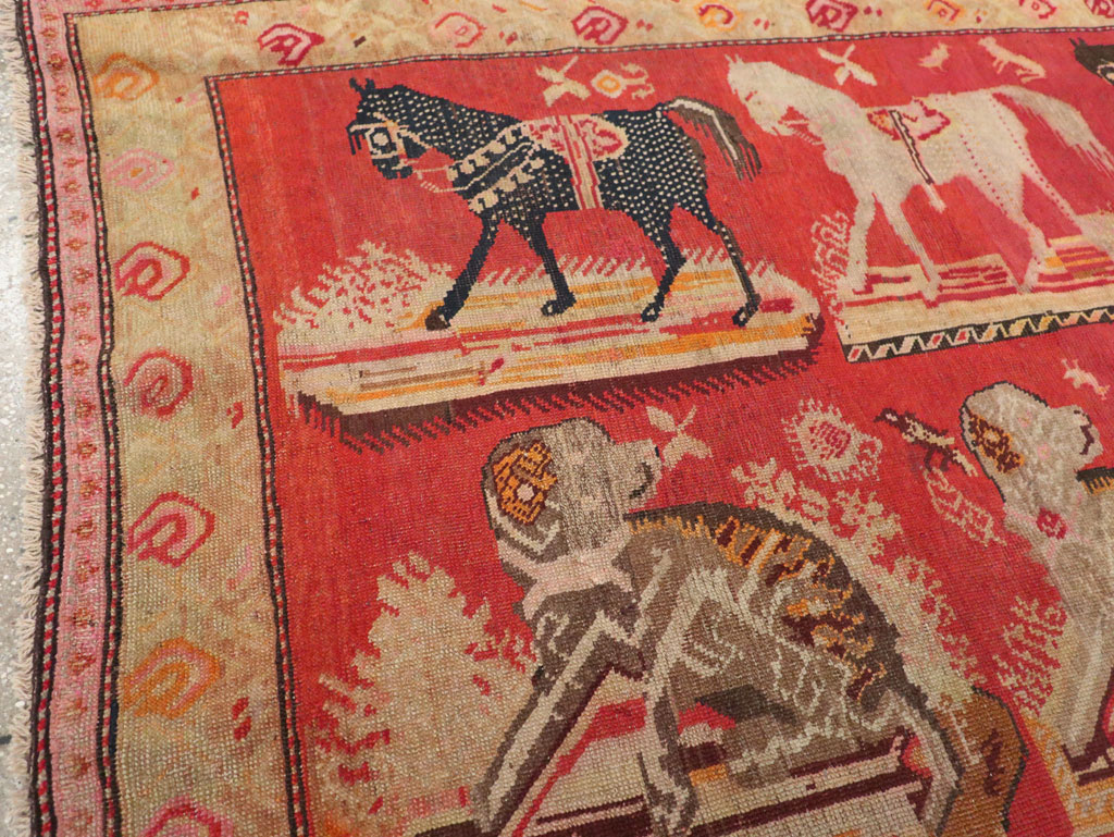 Antique Russian Karabagh Pictorial Rug, No.31914 - Staging