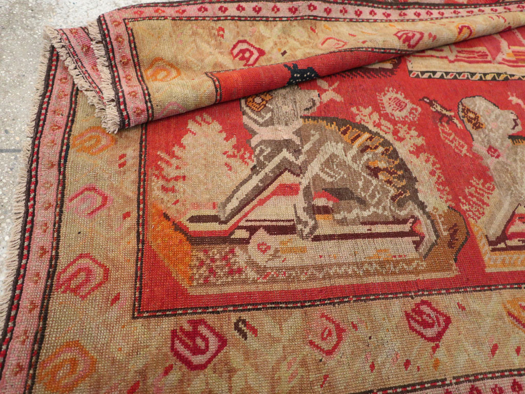 Antique Russian Karabagh Pictorial Rug, No.31914 - Staging