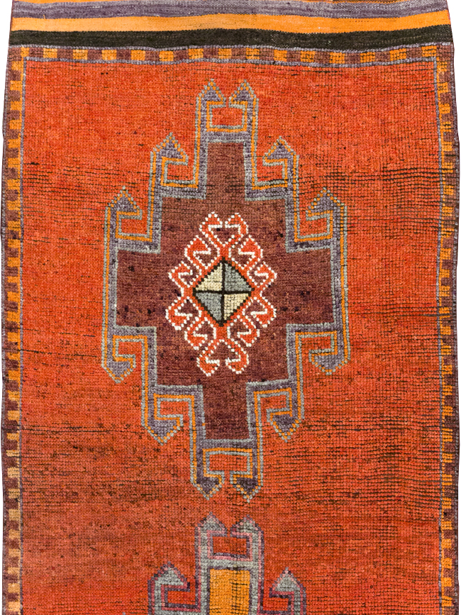 Vintage Turkish Anatolian Tribal Runner, No.31919 - Staging