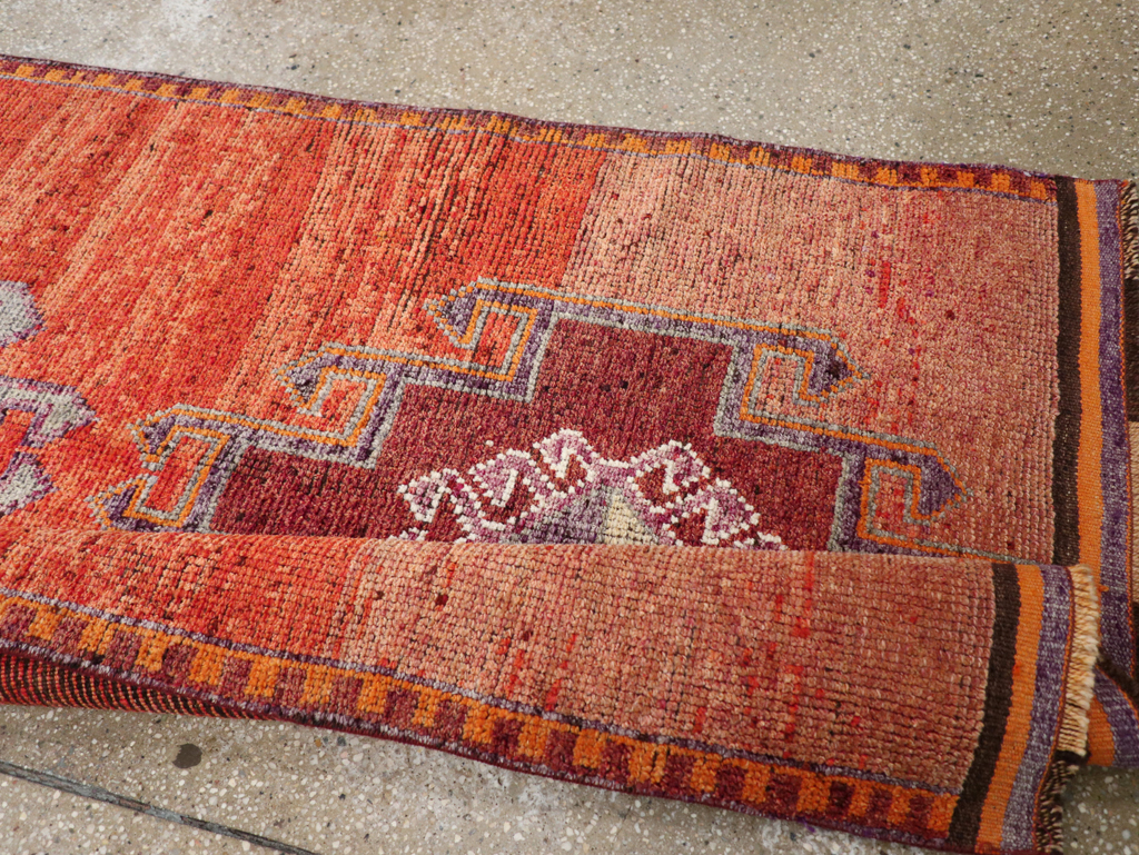 Vintage Turkish Anatolian Tribal Runner, No.31919 - Staging