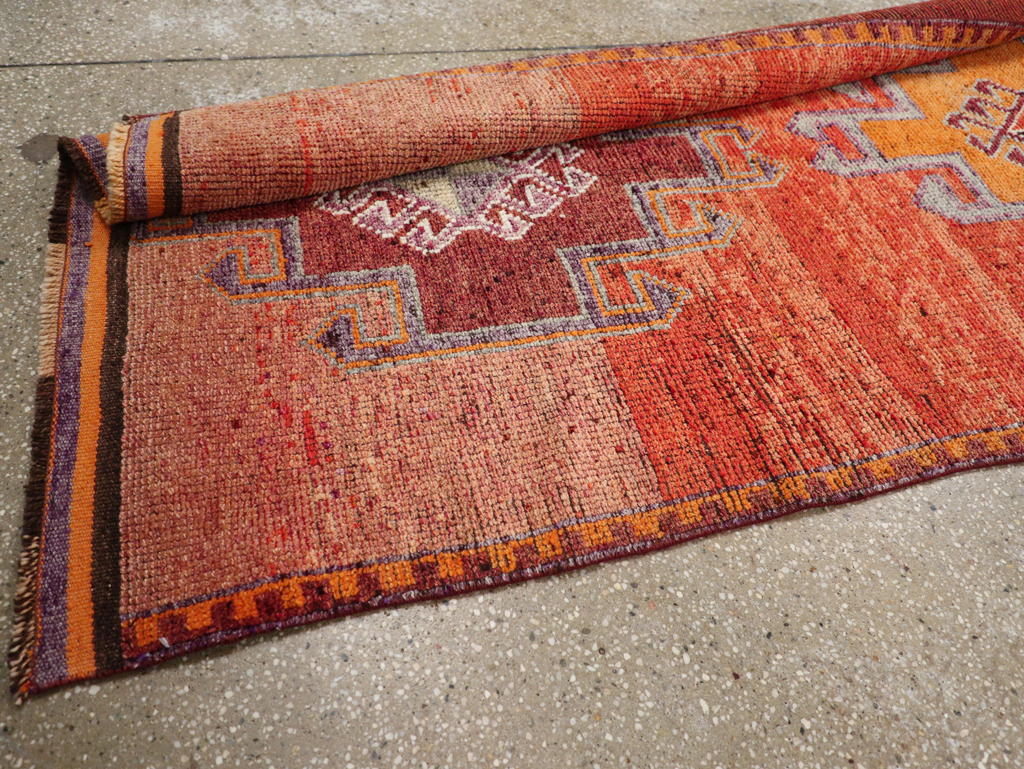 Vintage Turkish Anatolian Tribal Runner, No.31919 - Staging