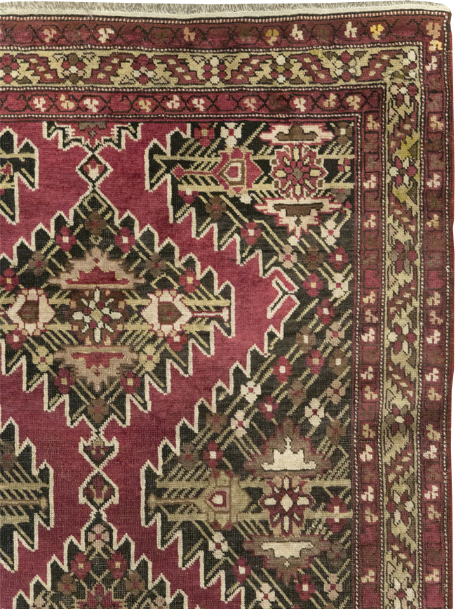 Antique Russian Karabagh Accent Rug, No.31923 - Staging