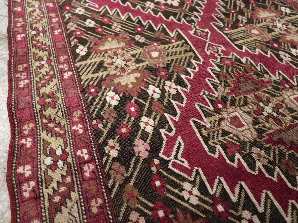Antique Russian Karabagh Accent Rug, No.31923 - Staging