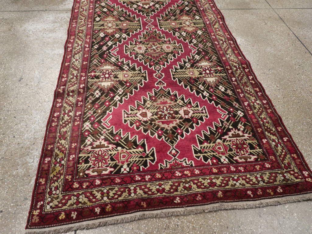 Antique Russian Karabagh Accent Rug, No.31923 - Staging
