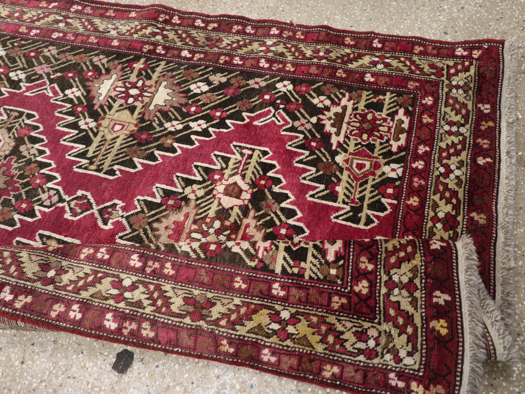 Antique Russian Karabagh Accent Rug, No.31923 - Staging
