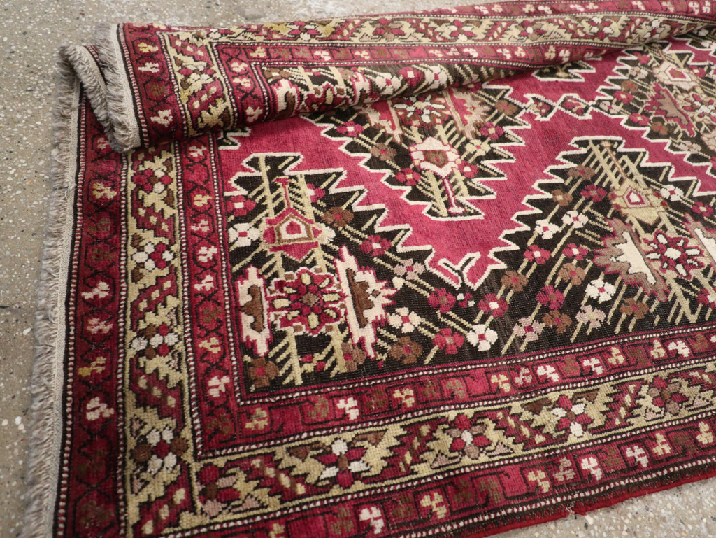 Antique Russian Karabagh Accent Rug, No.31923 - Staging