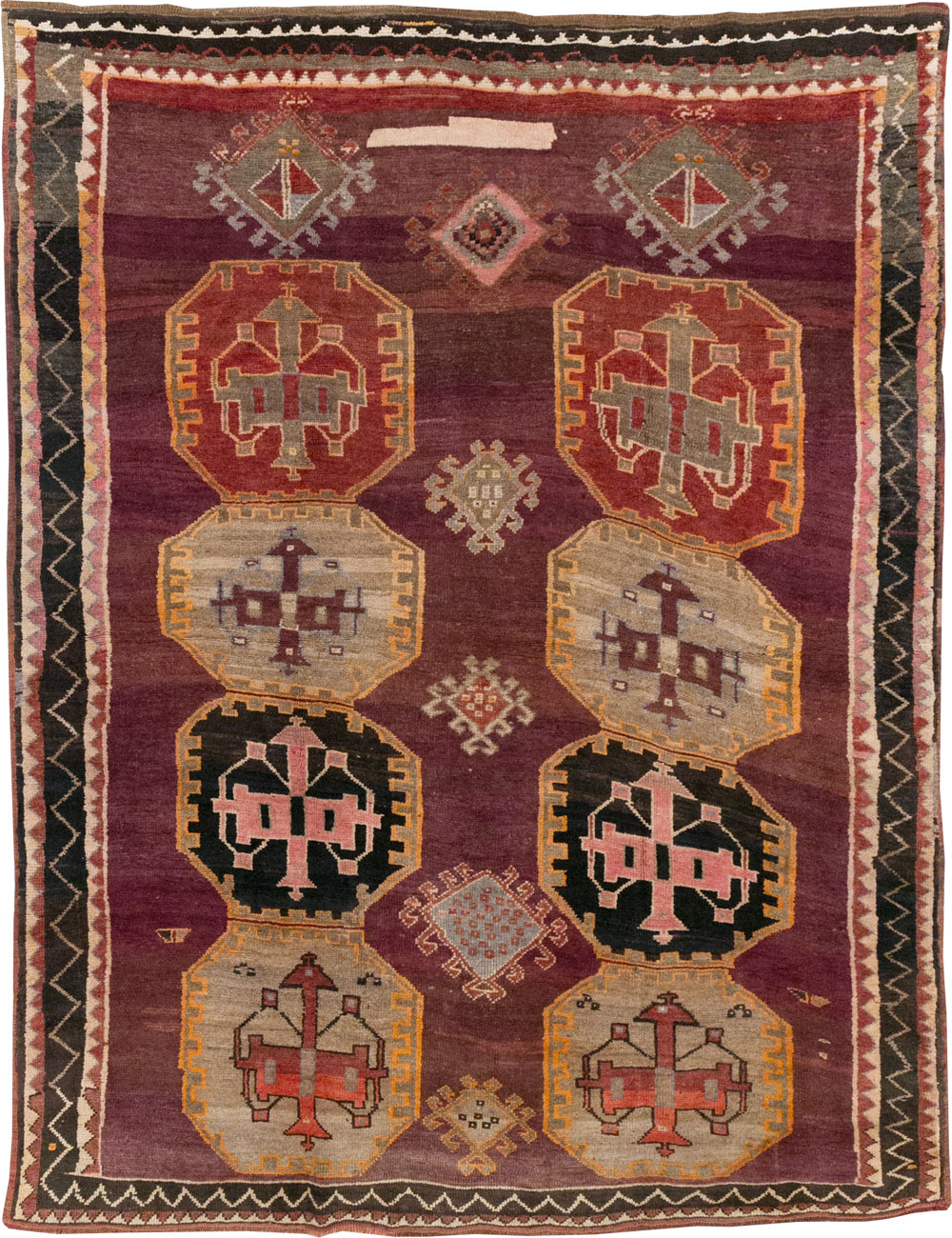 Vintage Turkish Anatolian Small Room Size Carpet, No.31925 - Staging