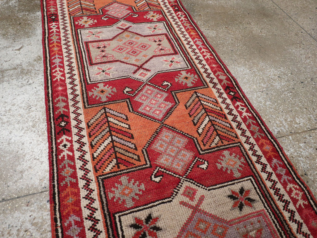 Vintage Turkish Tribal Runner, No.31928 - Staging