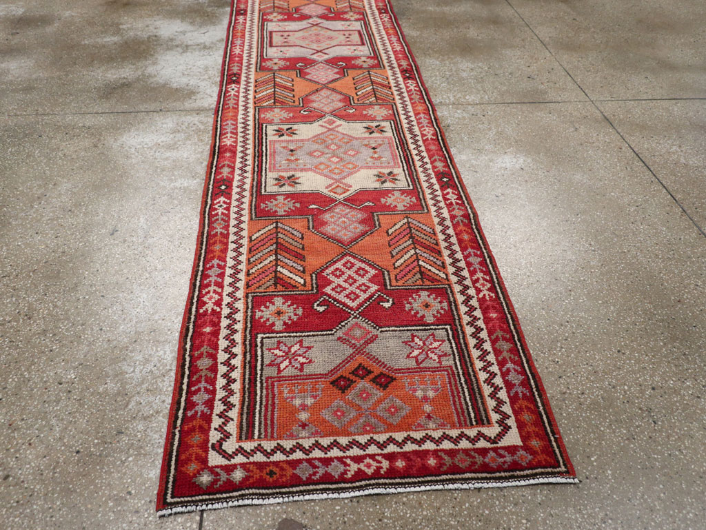 Vintage Turkish Tribal Runner, No.31928 - Staging