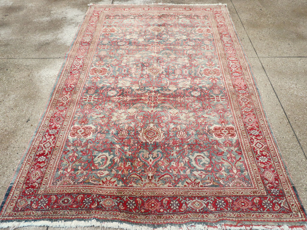 Antique Persian Bidjar Accent Rug, No.31933 - Staging