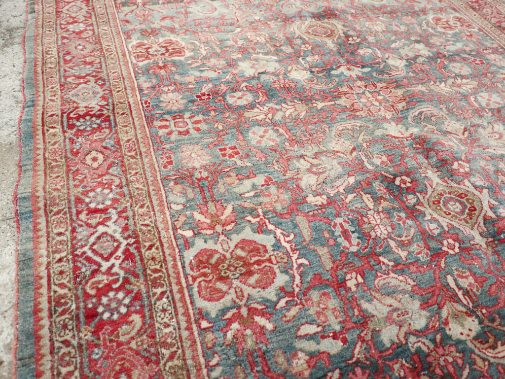 Antique Persian Bidjar Accent Rug, No.31933 - Staging
