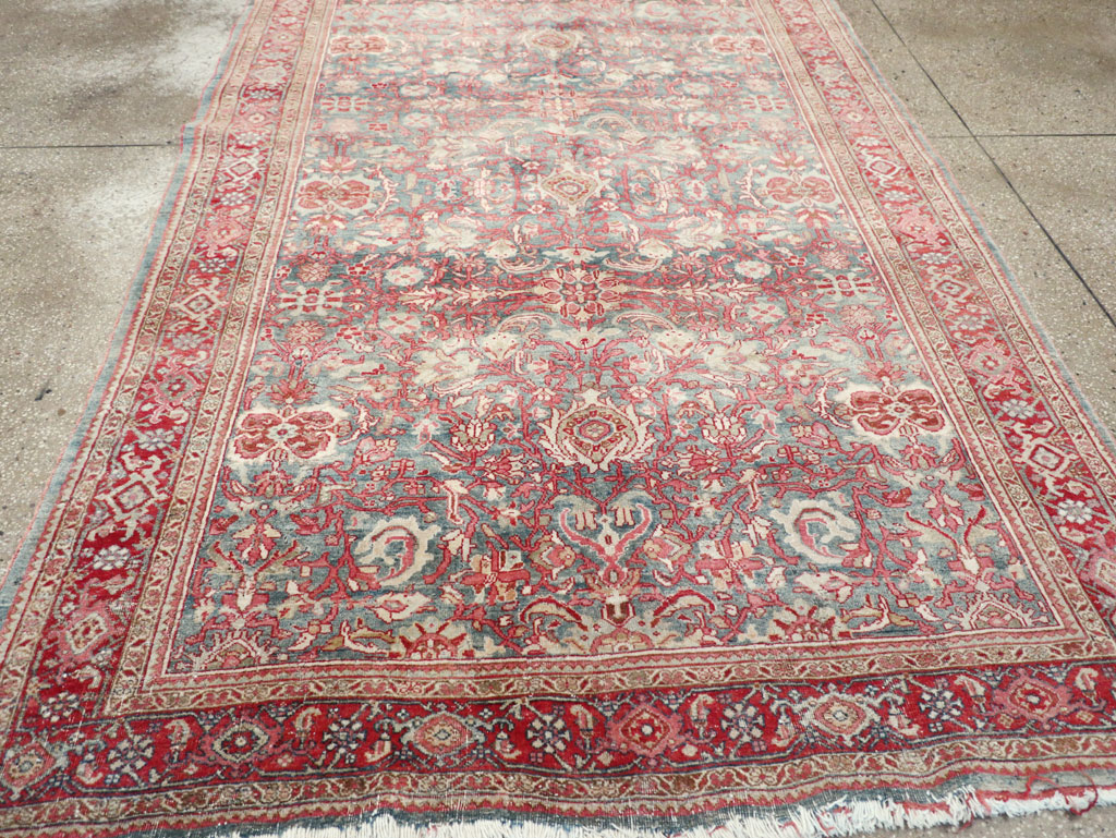 Antique Persian Bidjar Accent Rug, No.31933 - Staging