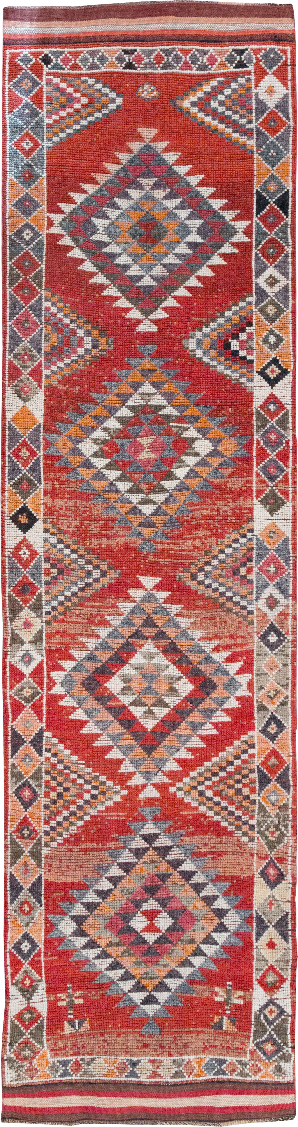 Vintage Turkish Tribal Runner, No.31934 - Staging
