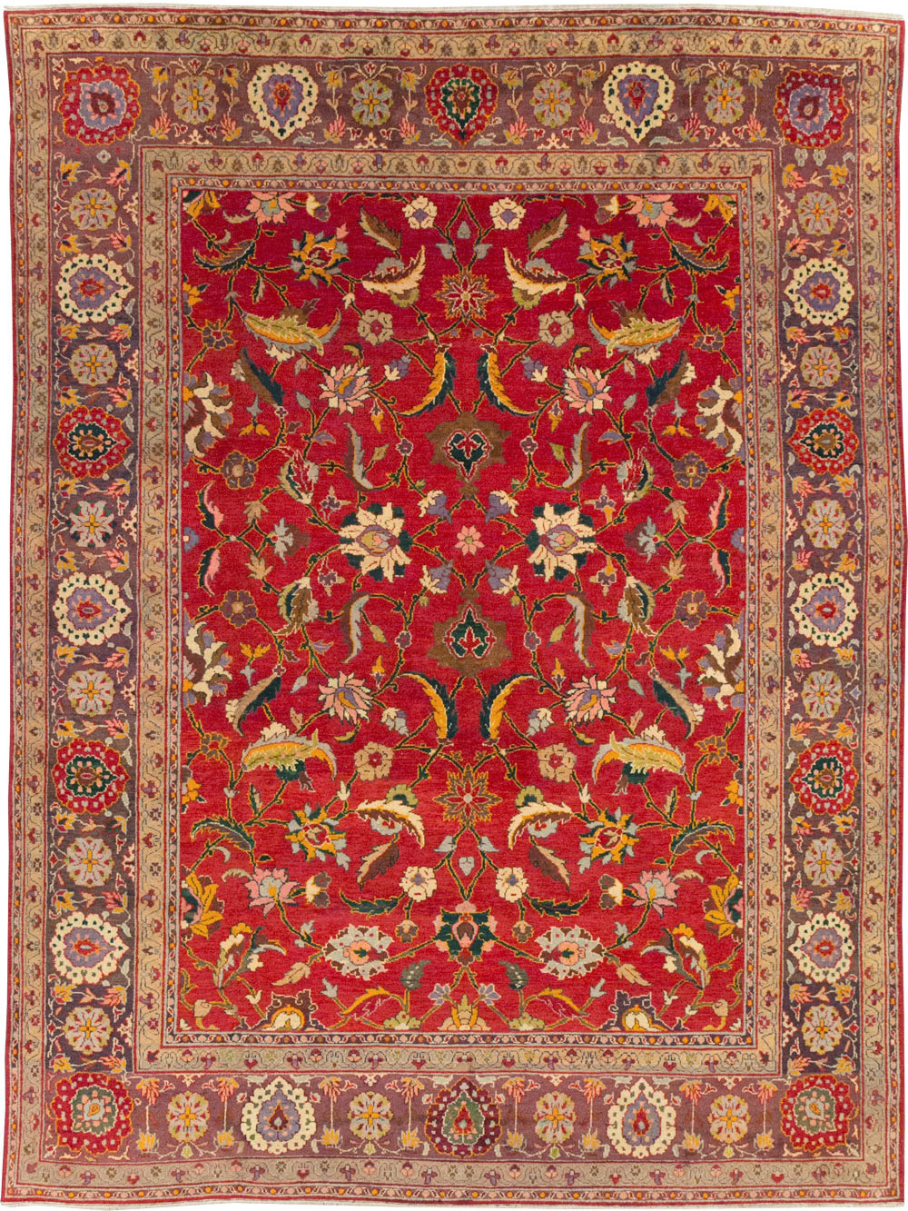Antique Indian Amritsar Room Size Carpet, No.31935 - Staging