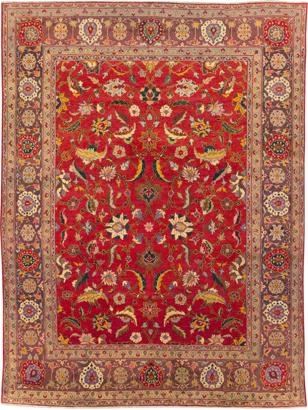 Antique Indian Amritsar Room Size Carpet, No.31935 - Staging
