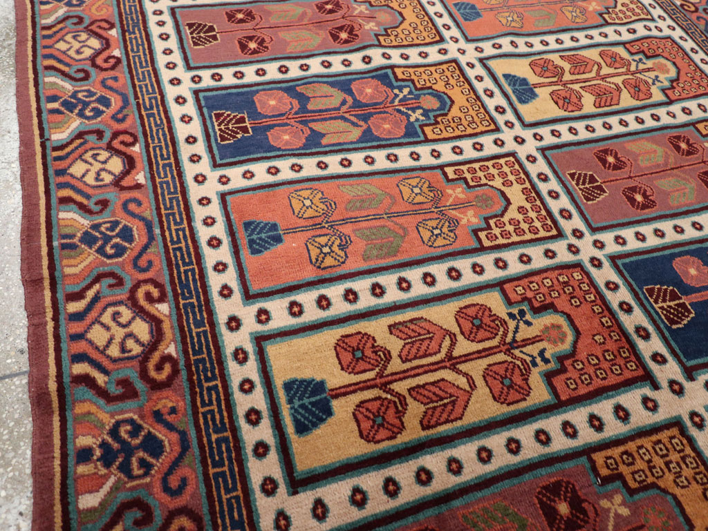 Vintage East Turkestan Khotan Accent Carpet, No.31937 - Staging