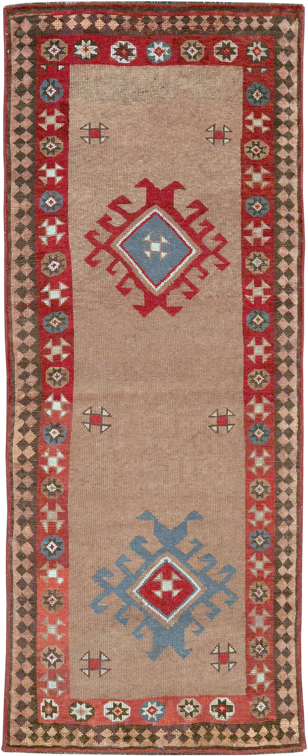 Antique Persian Camel Hair Serab Runner, No.31940 - Staging