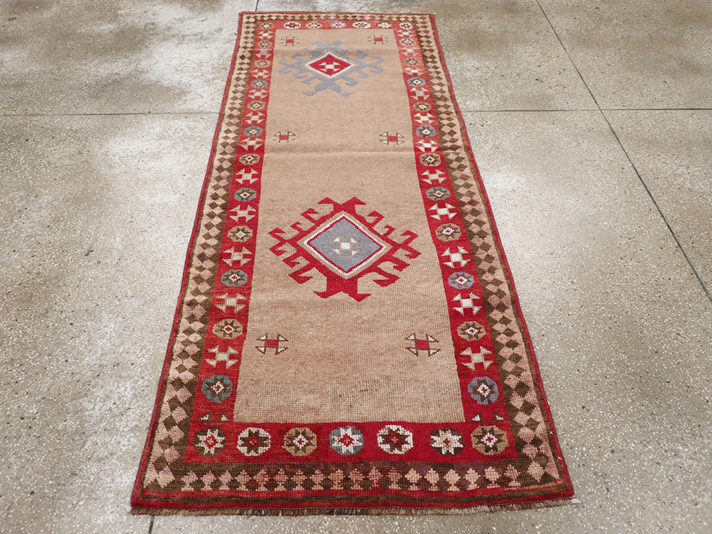 Antique Persian Camel Hair Serab Runner, No.31940 - Staging