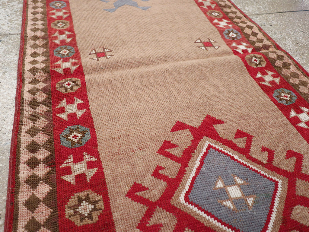 Antique Persian Camel Hair Serab Runner, No.31940 - Staging
